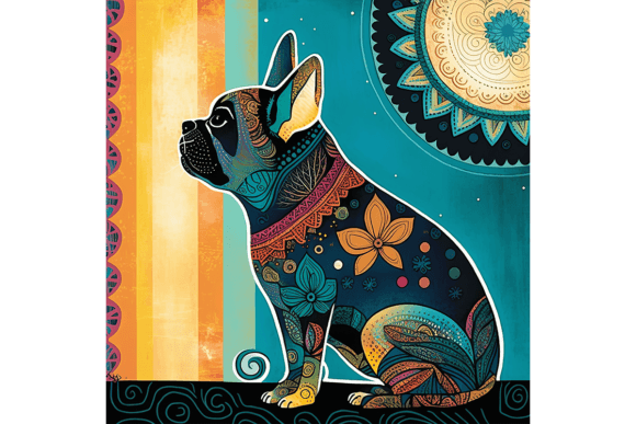 Download French Bulldog Wall Art Floral Drawing 4 - Floral drawing Collection