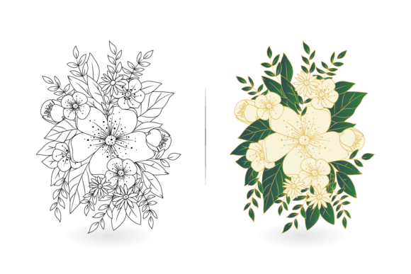 Download Flowers Lines Art Design, Floral Drawing - Floral drawing Collection