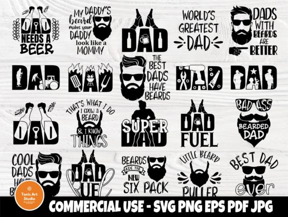Download Fathers Day, Beard, Dad Signs Bundle - Premium Resources