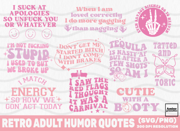 Download Adult Humor Savage Quotes Bundle SVG - Premium Resources